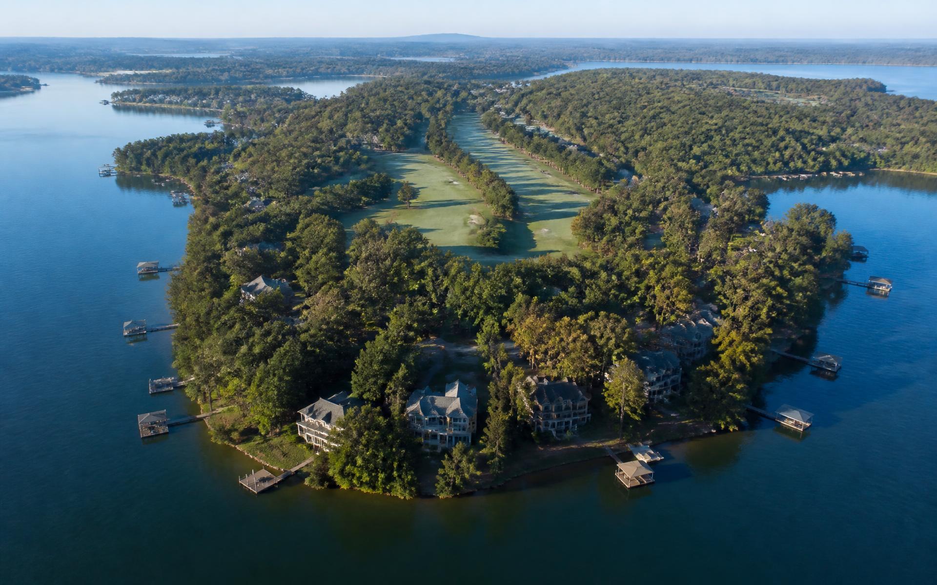 Aerial view of The Peninsula community at Lake Norman